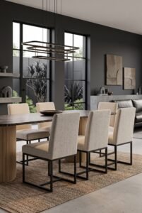 Upholstered Linen Dining Room Chairs Set of 6 for Modern Homes